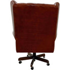 Back view of dark red leather office chair -  Your Western Decor
