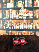 Red Croc Leather & Concho Napkin Rings - Your Wester Decor