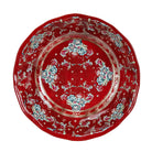 Red melamine serving bowl with patterns
