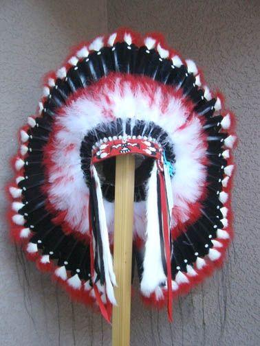 Native American Made Red Moon Warbonnet Front - Your Western Decor