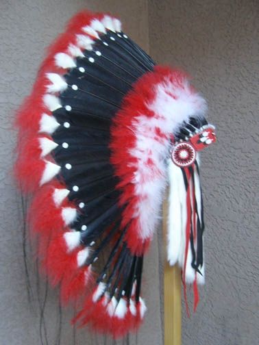 Native American Made Red Moon Warbonnet - Your Western Decor