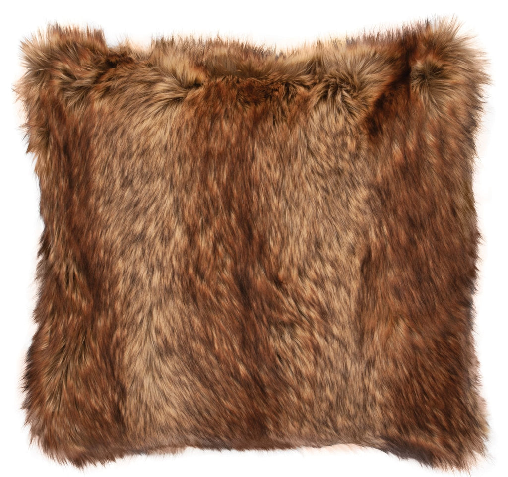 Red Wolf Faux Fur Euro Sham crafted in the USA - Your Western Decor