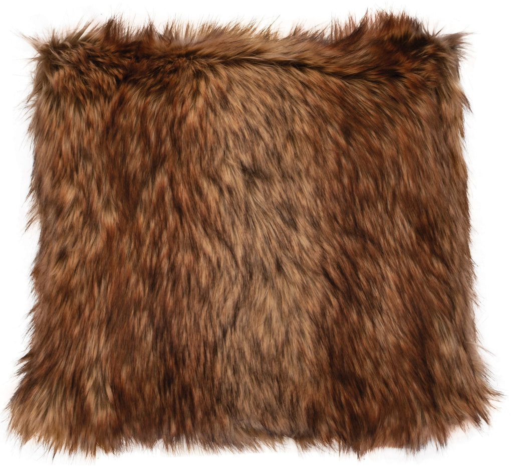 Premium Red Wolf Faux Fur Throw Pillow crafted in the USA - Your Western Decor