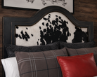 Regal Ebony Cowhide Headboard Detail 