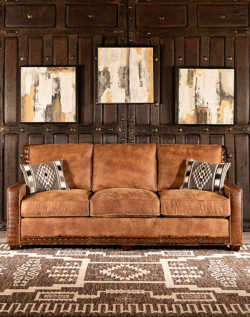 Regency Cowhide & Leather Couch - Your Western Decor