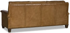 American made whiskey brown leather sofa for rustic ranch and lodge interiors