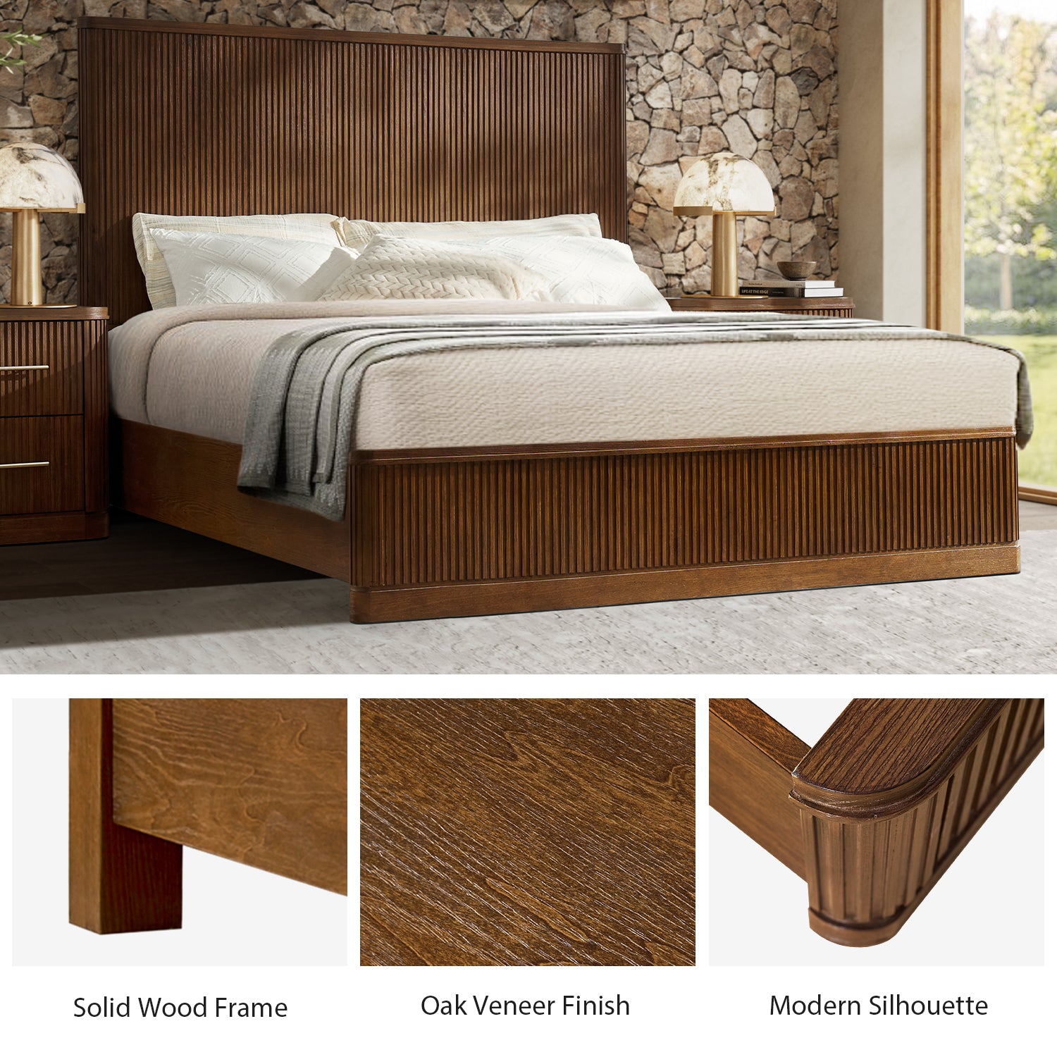 Ridgeline modern rustic wood bed detail 