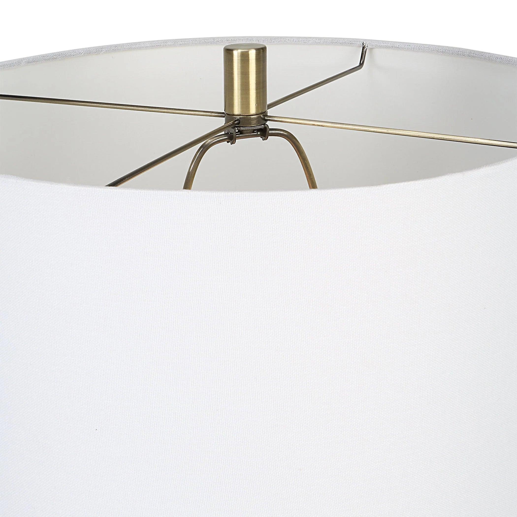 White round drum shade brass top - Your Western Decor