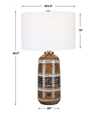 Roan Ceramic Table Lamp with White Fabric  Shade measurements - Your Western Decor