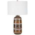 Roan Ceramic Table Lamp with White Fabric  Shade - Your Western Decor