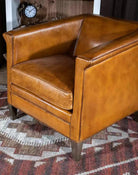 American made Rockford Tan Leather Club Chair - Your Western Decor