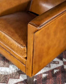 American made Rockford Tan Leather Club Chair - Your Western Decor