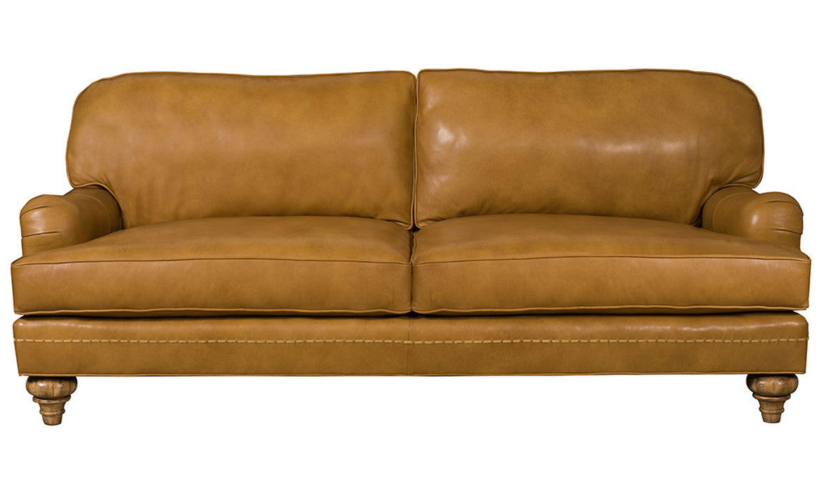 Rooney Canyon brown leather sofa front view 