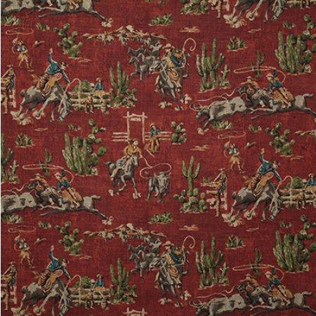 Roping, cowboy, cowgirl, cactus and steers western fabric - Your Western Decor