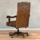 Roughout leather western desk chair back view - Your Western Decor