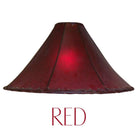 handmade rawhide lamp shade in dyed red for western home decor