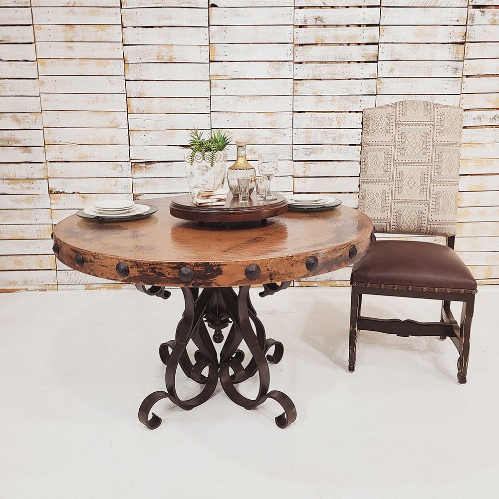 Heritage Hammered Copper Dining Table - Your Western Decor
