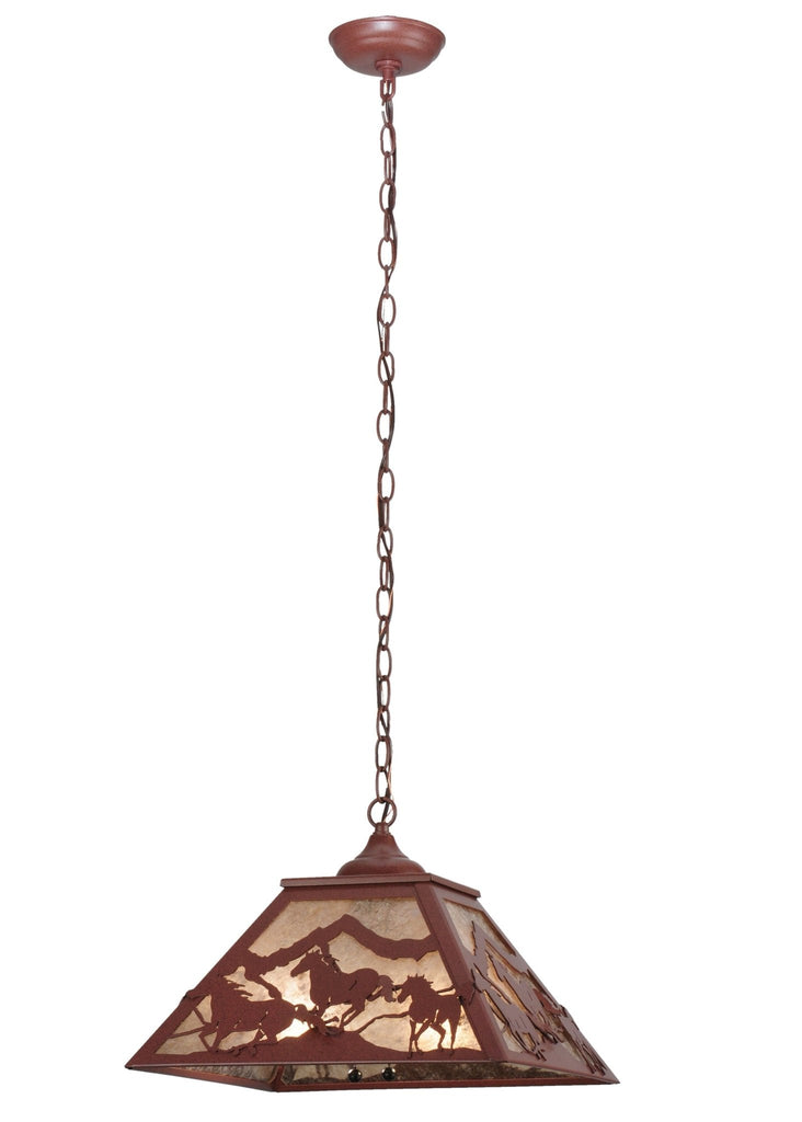 Running horses full pendant light fixture - Made in the USA - Your Western Decor