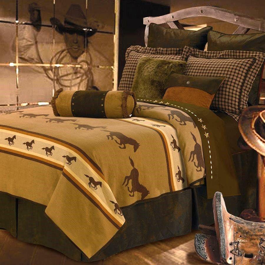 Running horses western duvet cover king - Western Bedding - horse themed western bedding - Your Western Decor