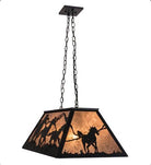 Running Horses Island Light - Black finish made in the USA - Your Western Decor