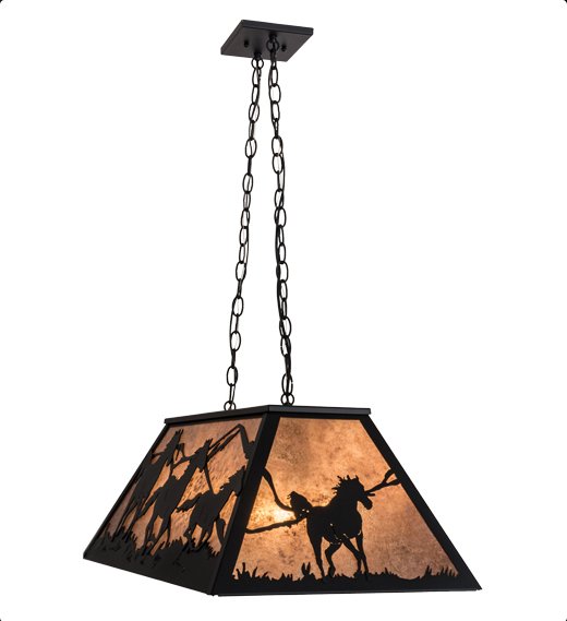 Running Horses Island Light - Black finish made in the USA - Your Western Decor