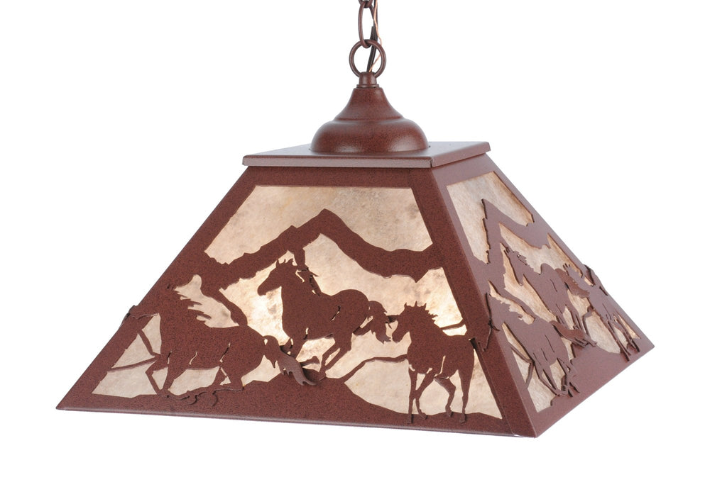 Running horses pendant light fixture - Made in the USA - Your Western Decor
