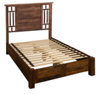 Appalachian barnwood bed showing slats