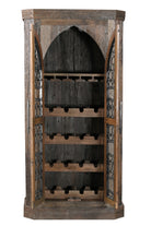 Aden Rustic Bar and Wine Cabinet with doors open - Your Western Decor