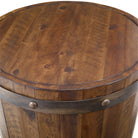 Rustic wood barrel accent table - Your Western Decor