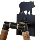 Iron bear and wood rustic towel ring- Your Western Decor