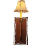 Birch wood wall sconce with leather shade - Made in the USA - Your Western Decor