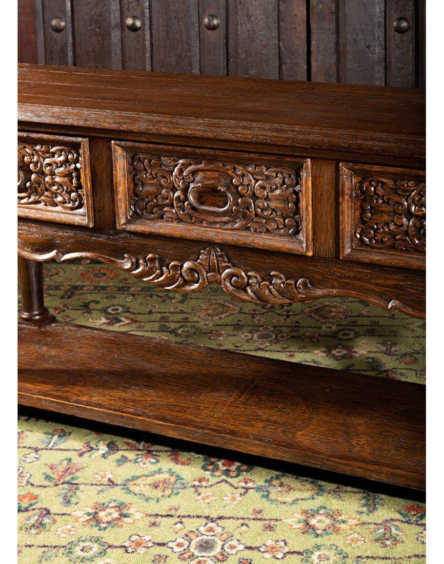 Rustic Hand Carved Console Table - Luxury Home Furnishings - Your Western Decor