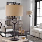 Rustic cast iron table lamp with shade - Your Western Decor