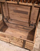 Reclaimed Wood Chest Coffee Table with castors and iron accents - Your Western Decor