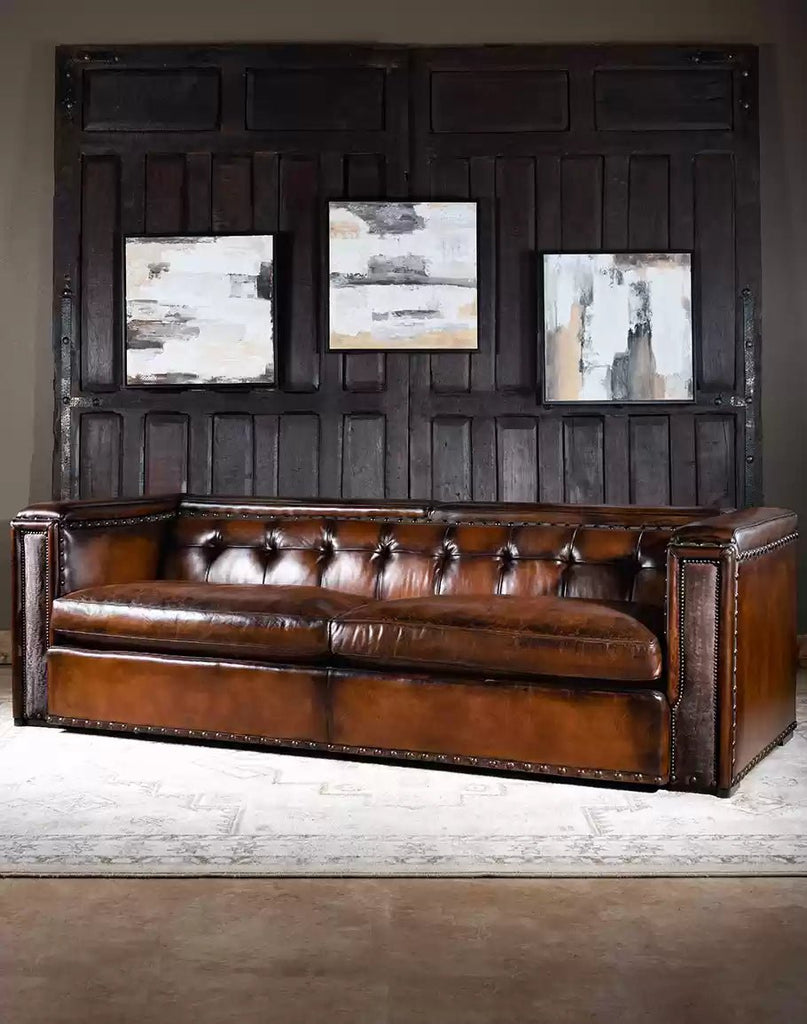 Urban Dark Leather Sofa 100% American Made - Your Western Decor