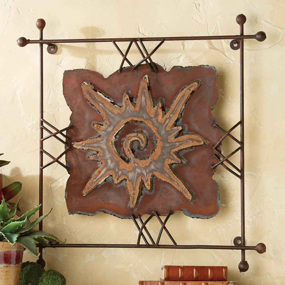 Rustic handmade iron sun wall plaque - Your Western Decor