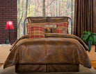 Rustic Lodge Faux Leather Euro Shams - Your Western Decor, LLC