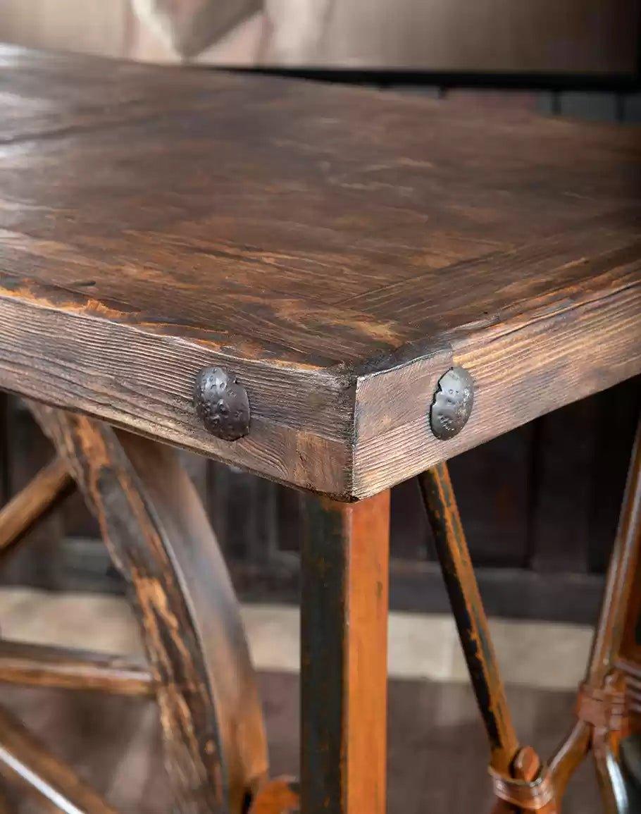 Chilean Pine Wood Pub Table Top with forged clavos - Your Western Decor