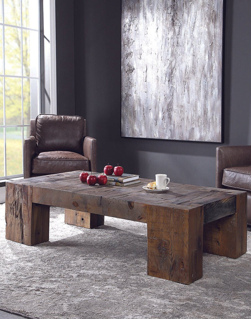 Rustic Reclaimed Boat Wood Coffee Table - Your Western Decor