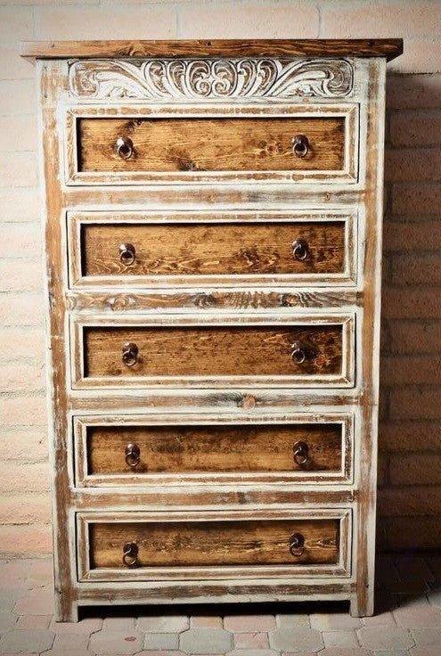 Rustic Spanish Royal Carved Chest of Drawers - Your Western Decor