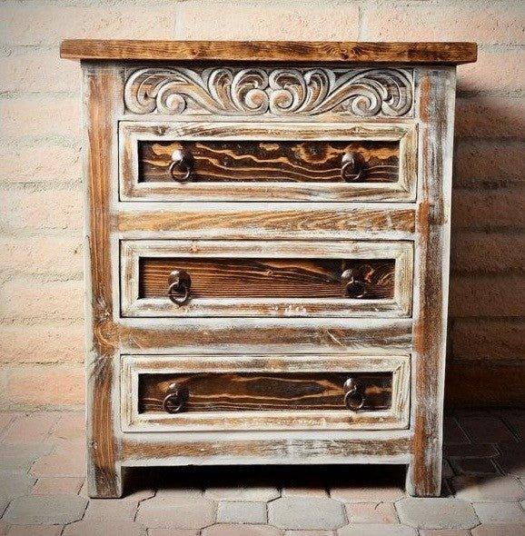 Rustic Spanish Royal Carved Nightstand - Your Western Decor