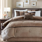 7-pc Suede Rustic Comforter Duvet Set  in brown hues - Your Western Decor