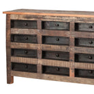 Brown & Black Solid Wood 16 Drawer Sideboard