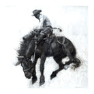 Saddle Bronc Art on Stretched Canvas - David Frederick Riley Art - Your Western Decor