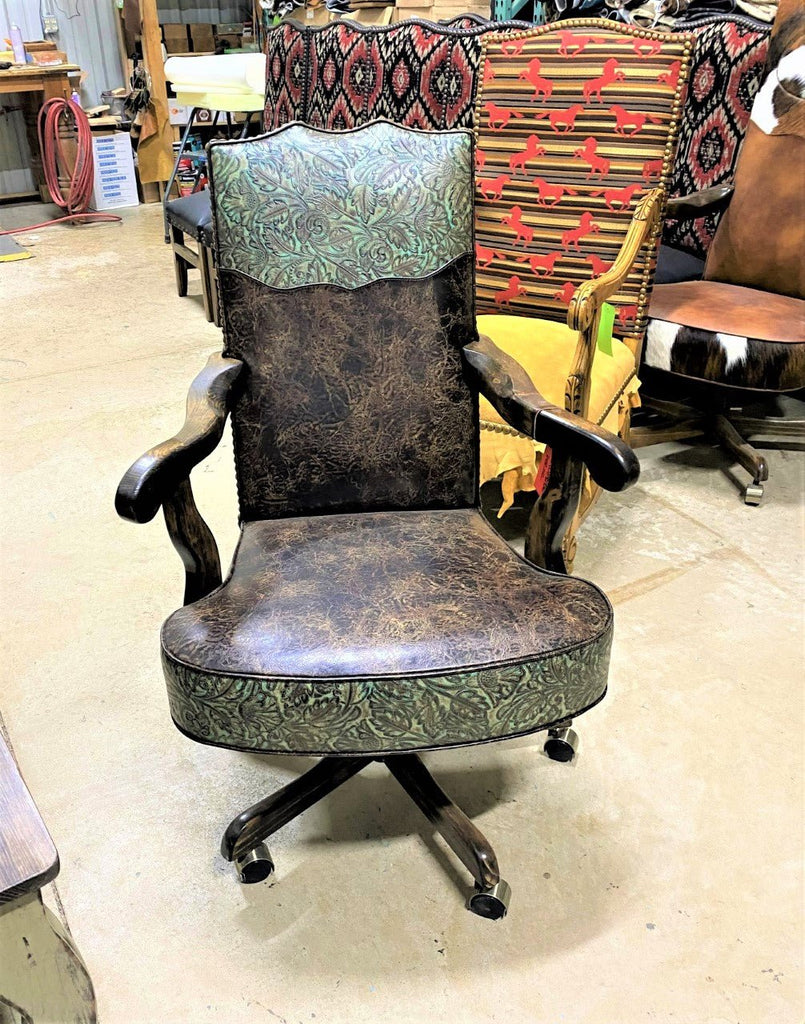 American madeAutumn Turquoise Western Office Chair - Your Western Decor