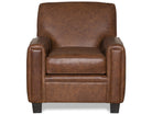 brown saddle leather club chair on white background 