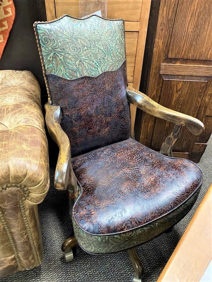 American madeAutumn Turquoise Western Office Chair - Your Western Decor