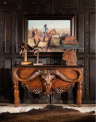 Hand carved Safari Buffalo Carved Console Table - Your Western Decor