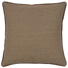 A square euro pillow featuring a brown and beige houndstooth pattern with a solid brown piped edge, shown against a plain white background.