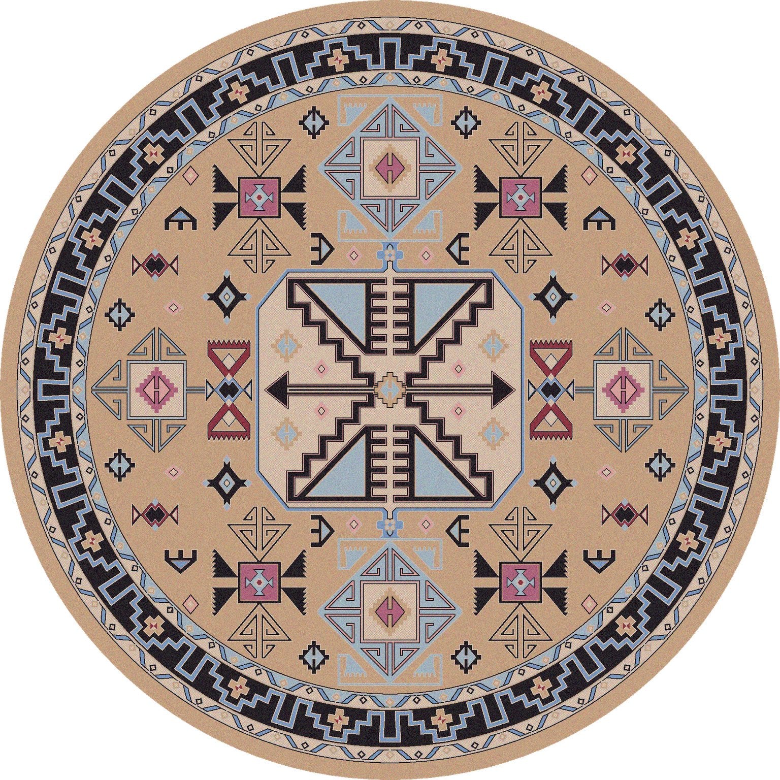 San Angelo Copper Canyon 8' Round Area Rug - Made in the USA - Your Western Decor